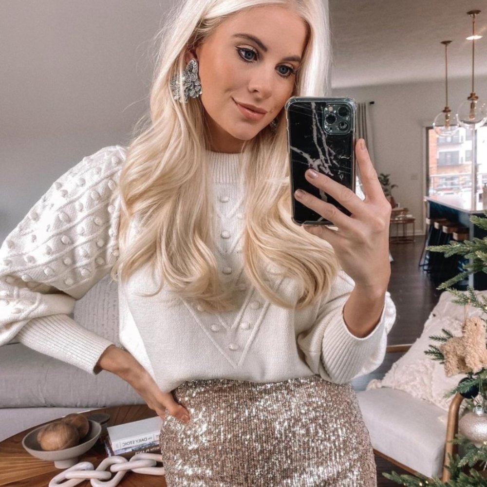 Cropped Bobble Sweater
